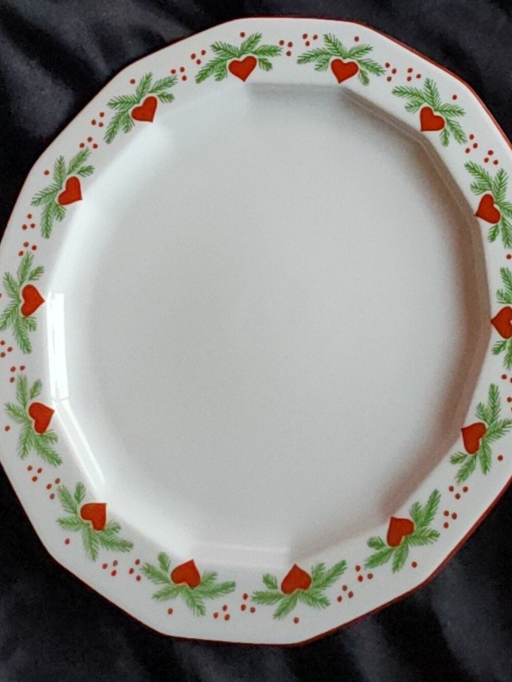 Porsgrund Hearts & Pines  Bread Butter Dessert 6 7/8" Plate Norway Christmas